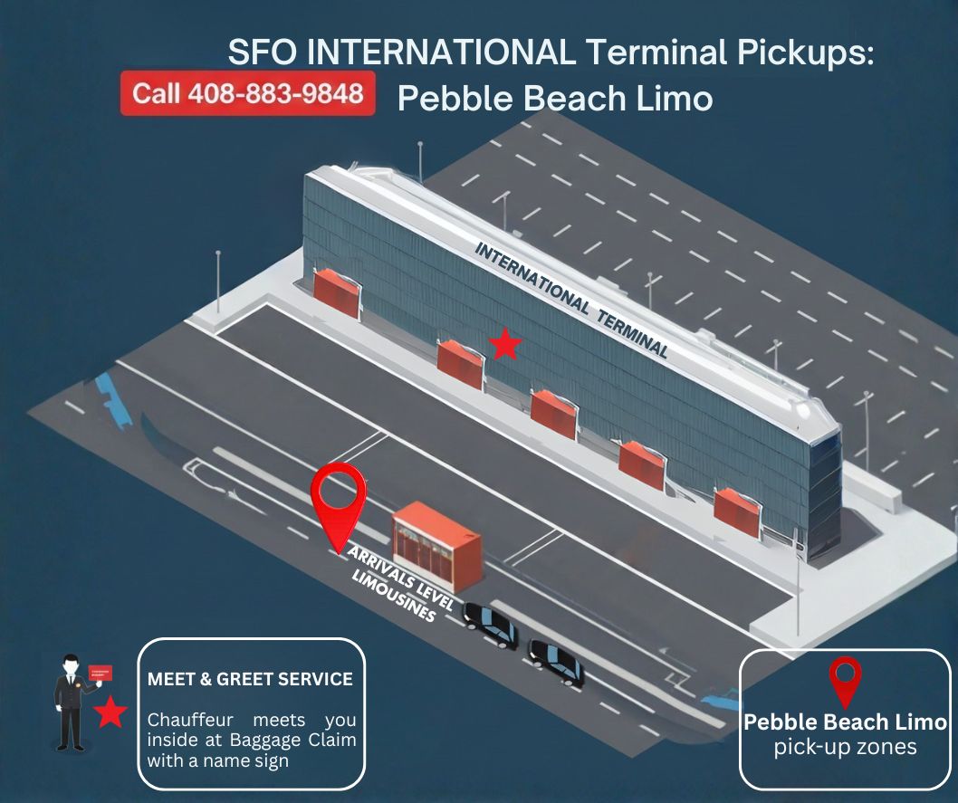 SFO International Terminal center island pickup zones