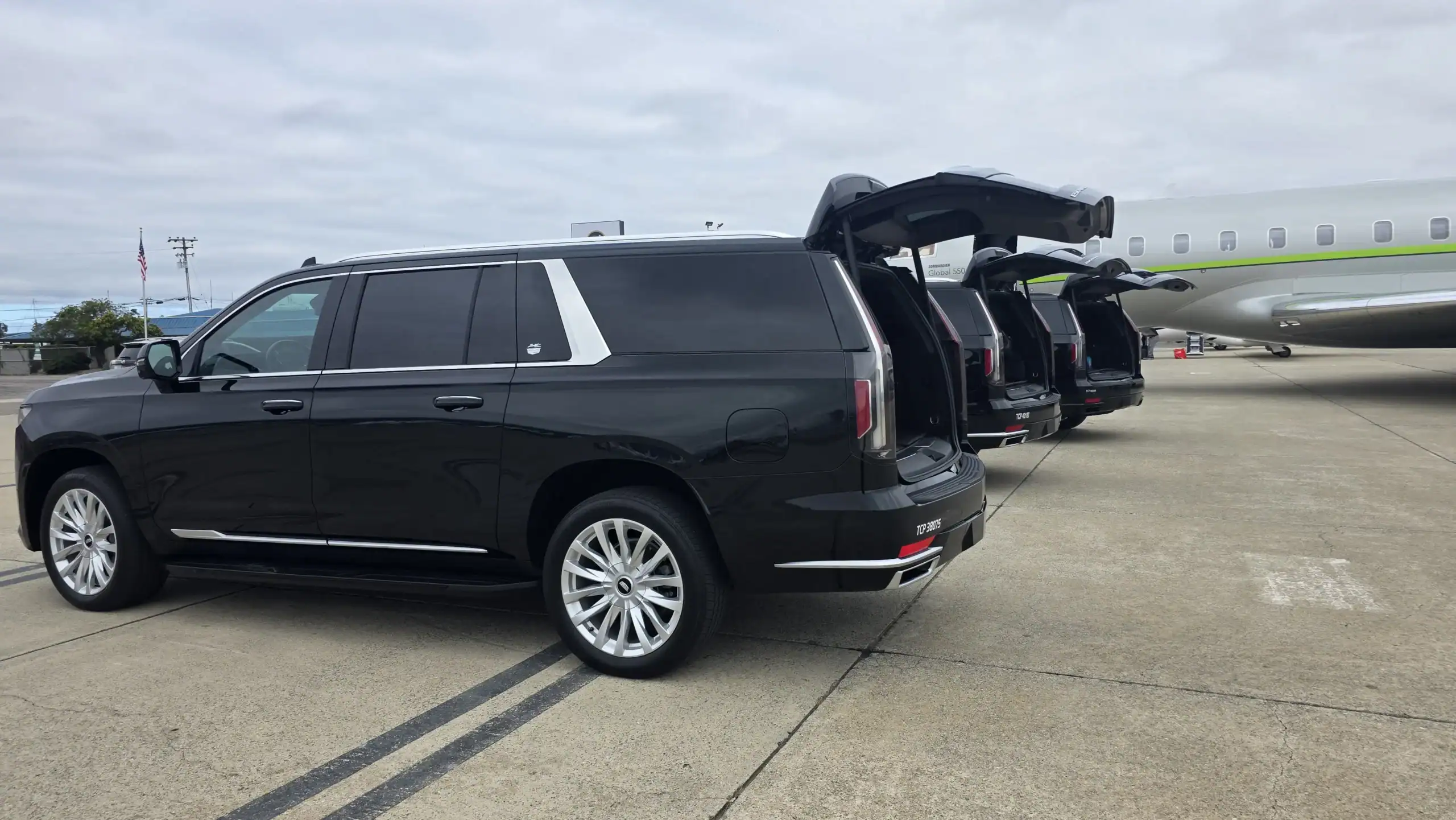 Luxury SUVs for Monterey Car Week private jet and FBO transportation
